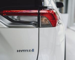 back of a hybrid car